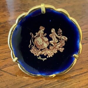 Limoges Cobalt Blue and Gold Accent Plate
